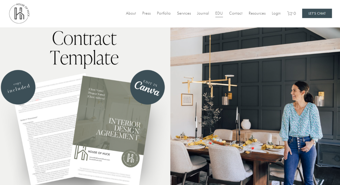 house of huck interior design contract template