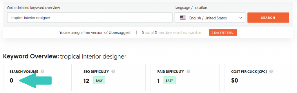 Ubersuggest for SEO research