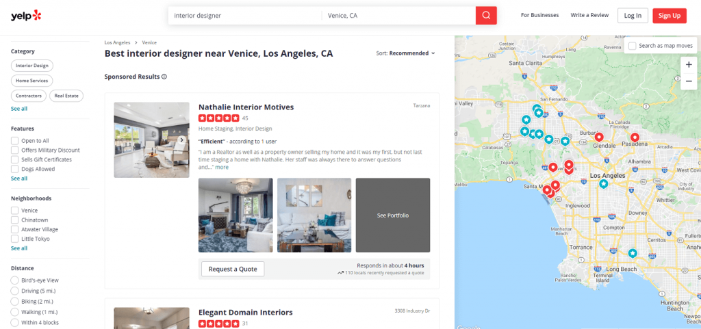 How to rank in Yelp as an interior designer
