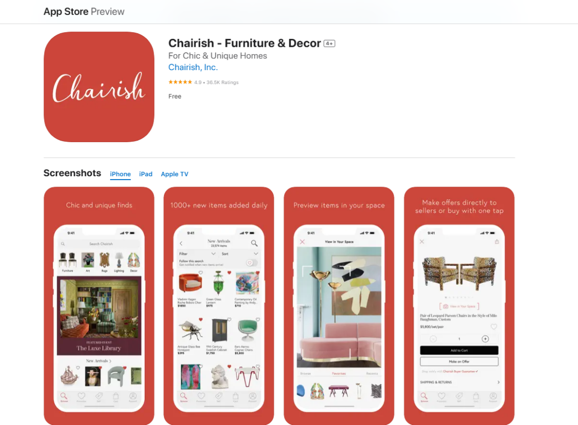 chairish interior design app