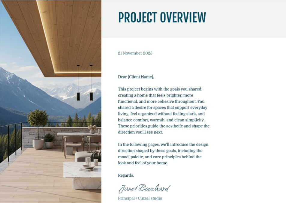 interior design presentation project overview example slide