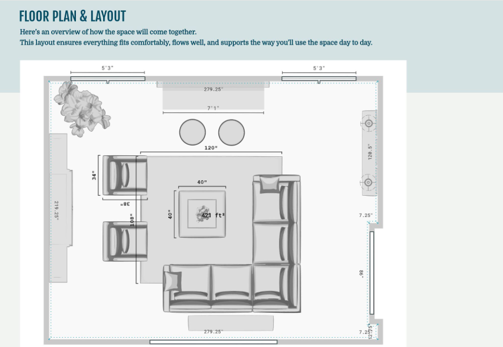 interior design floor plan and layout example slide