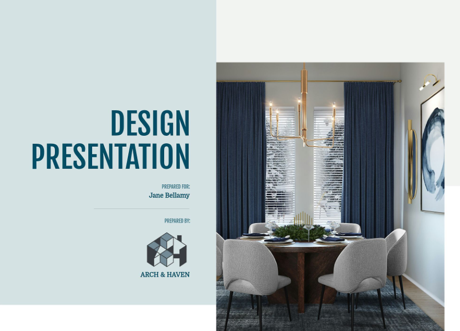 interior design presentation cover slide example