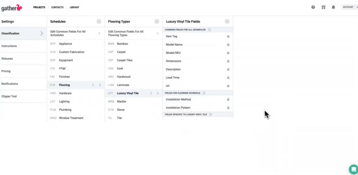 gather custom spec template within their interior design project management software